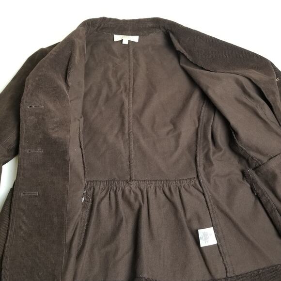 Talbots Dark Brown Button Front Corduroy Jacket Blazer Lined Excellent Size 8 p - Picture 3 of 9